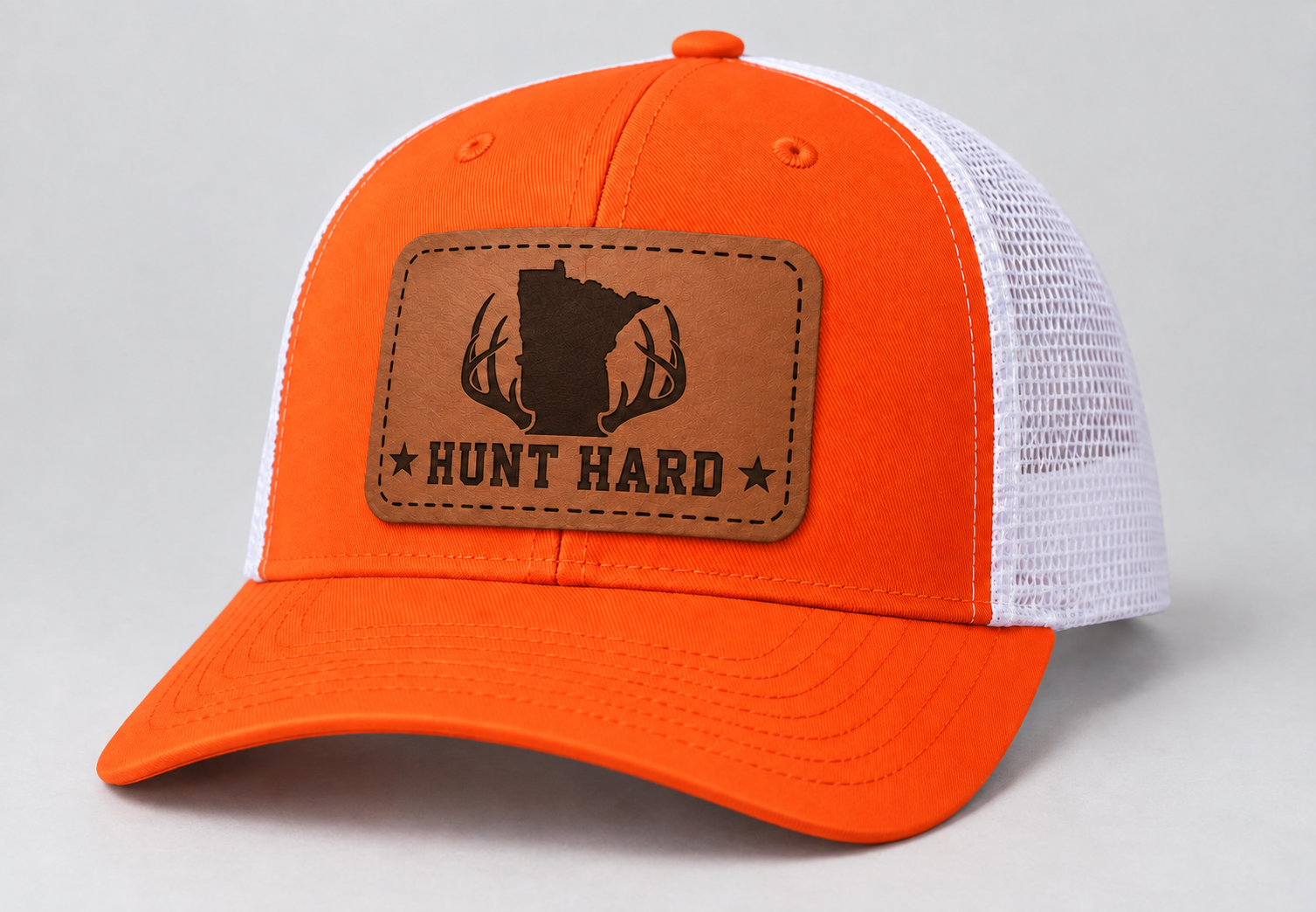 Hunt Hard MN Whitetail Hat - Orange/White